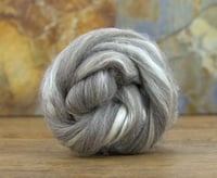 Image 1 of 4 oz 70/30 Grey Shetland/Tussah Silk Combed Top