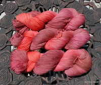 Image 4 of Salmon and Lobster Bisque Sparkle Fingering Yarn 438 yds ON SALE