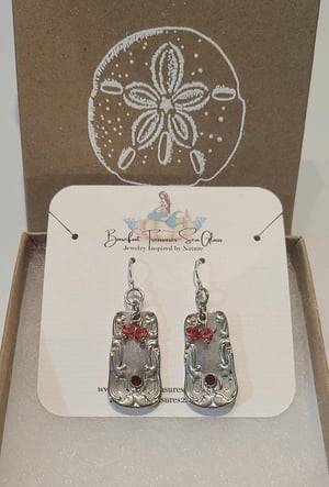 Image of Handmade Vintage Spoon Bracelet with Red Garnets and Swarovski Crystals-Gift Boxed-EB-431