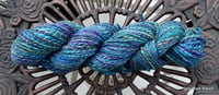 Image 3 of Proud Peacock Handspun Yarn 4.3 oz 162 yds Shetland Merino Tencel Silk