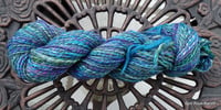 Image 4 of Proud Peacock Handspun Yarn 4.3 oz 162 yds Shetland Merino Tencel Silk