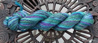 Image 5 of Peacock Party handspun Yarn 3.2 oz 200 yds Merino Tencel Silk Metallic