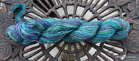 Image 4 of Peacock Party handspun Yarn 3.2 oz 200 yds Merino Tencel Silk Metallic