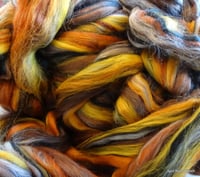 Image 3 of 4 ounces Leopard Combed Top Custom Blend - Corriedale/Merino ON SALE