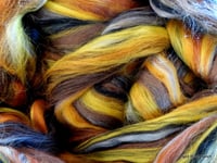 Image 5 of 4 ounces Leopard Combed Top Custom Blend - Corriedale/Merino ON SALE