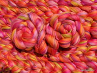 Image 1 of 4 ounces - Sunset NEW Custom Blend combed top - Merino/Corriedale ON SALE