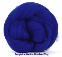 Image 1 of SAPPHIRE - Merino Combed Top - 4 ounces to Spin, Felt, Blend