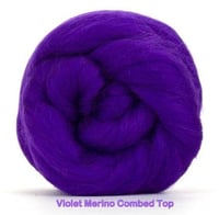 Image 1 of VIOLET- Merino Combed Top - 4 ounces to Spin, Felt, Blend, Create