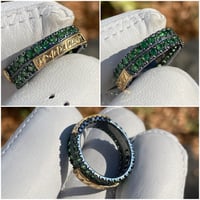 Image 1 of Tsavorite and Black Diamond Ring