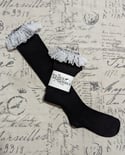 Embroidered Net Lace Topped OTKs (Black)