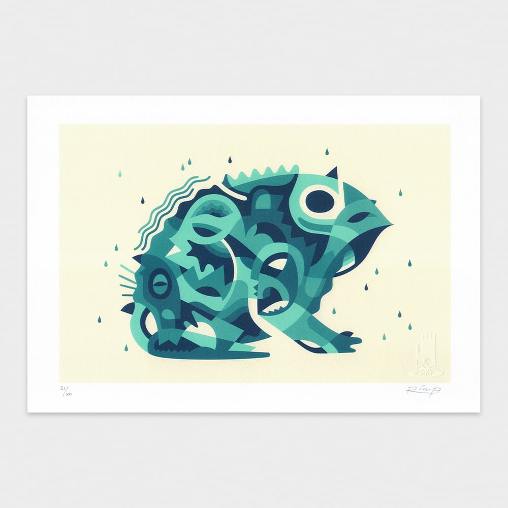 Image of Blue Frog | 21 x 30 cm