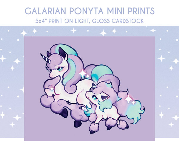 Image of Galarian Ponyta Mini Print