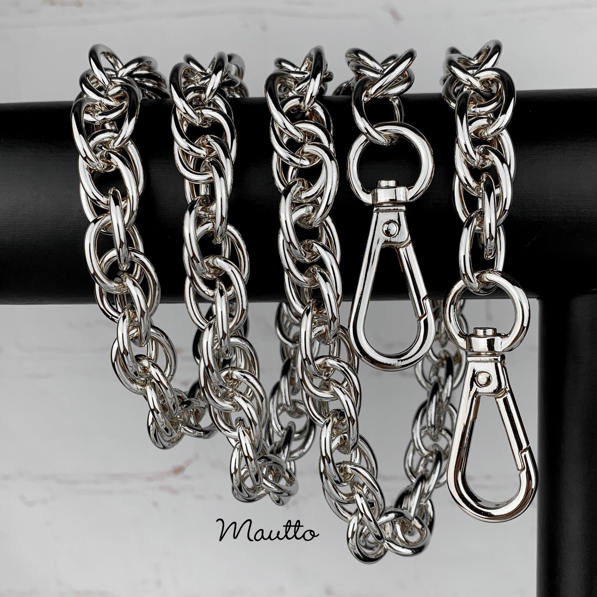 Luxury Chain Wrist Strap - Choose Chain Size and Clip Style Large / Silver-Tone / #14b