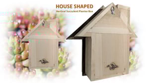 Image of Vertical Succulent Planter Box - 13" HOUSE Shaped Planter Box
