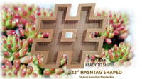 Image 1 of Vertical Succulent Planter Box - LARGE 22” HASHTAG SYMBOL- 