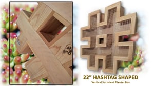 Image of Vertical Succulent Planter Box - LARGE 22” HASHTAG SYMBOL-