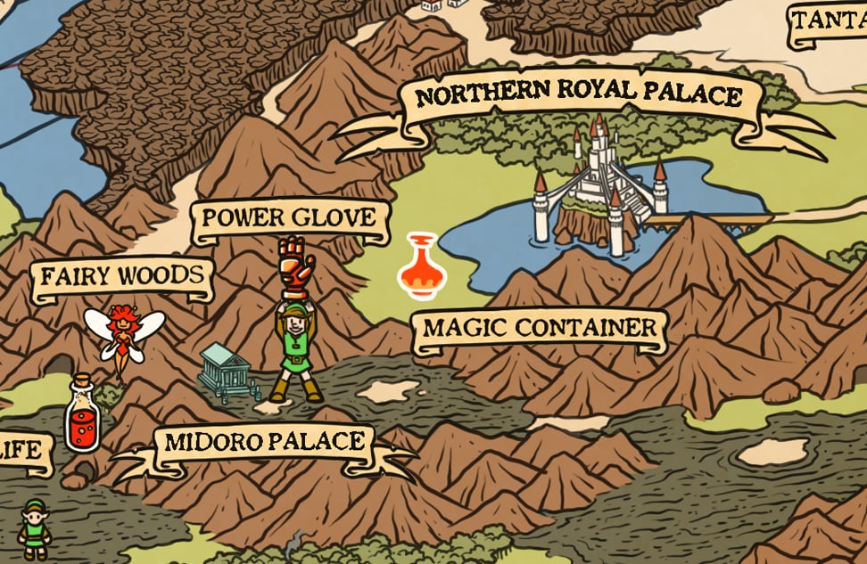 Image of NES Hyrule Map (Overworld)