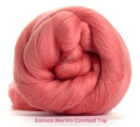 Image 1 of SALMON - Merino Combed Top - 4 ounces to Spin, Felt, Blend