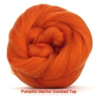 Image 1 of PUMPKIN Orange - Merino Combed Top - 4 ounces to Spin, Felt, Blend