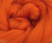 Image 2 of PUMPKIN Orange - Merino Combed Top - 4 ounces to Spin, Felt, Blend