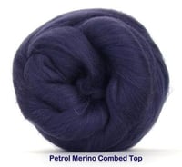 Image 1 of Petrol - Dark Dusky Purple Merino Combed Top - 100 grams (3.5 oz)