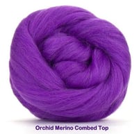 Image 1 of Orchid (Purple) Merino Combed Top - 100 grams (3.5 oz)