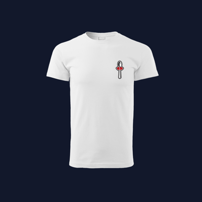 Image of UNISEX - White T-shirt with Embroidered logo