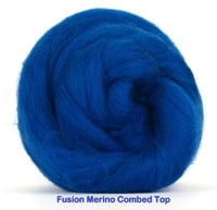 Image 1 of Fusion - Blue Merino Combed Top - 100 grams (3.5 oz) to Spin, Felt