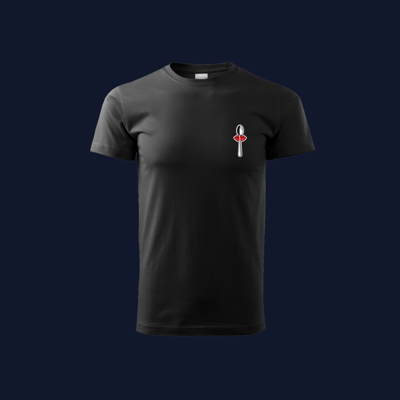 Image of Black T-shirt with Embroidered logo 