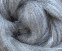 Image 2 of 50/50 Gray Alpaca/Bleached Tussah Silk Combed Top - 4 oz Luxury Fibers ON SALE