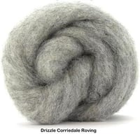 Image 1 of DRIZZLE - 8 oz Corriedale Roving in Light Grey - Wholesale pricing ON SALE