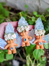 MADE TO ORDER: Green Fluorite Troll Shorty with Cream Flower Crown & Holographic Wings