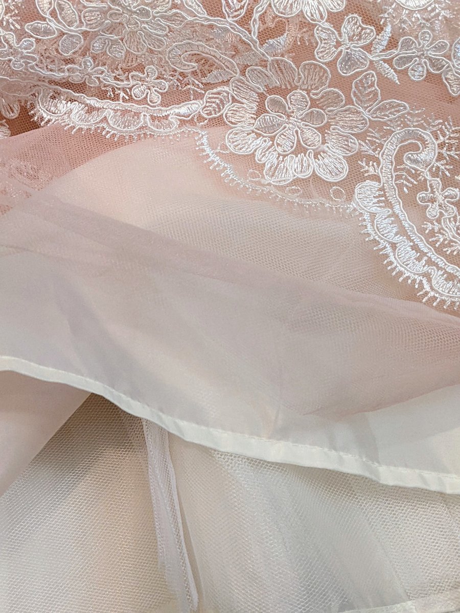 lace-trimmed wedding dress Ethereal Plus Size Lace Wedding Dress with Slit and Train – LA121 –  Viniodress main image 1