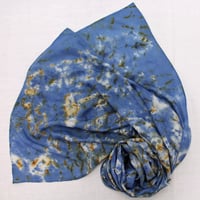 Image 1 of Meandering - Rust and Indigo Silk Scarf