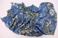 Image 3 of Meandering - Rust and Indigo Silk Scarf