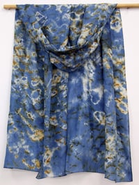 Image 2 of Meandering - Rust and Indigo Silk Scarf