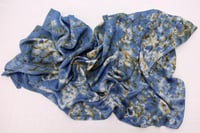 Image 5 of Meandering - Rust and Indigo Silk Scarf