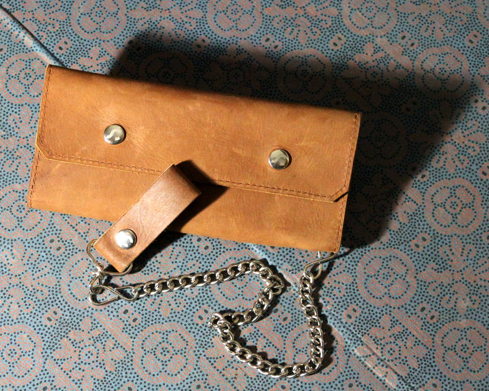 Image of Leather Deluxe Wallet with Chain