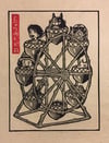 Totoro Ferris Wheel Block Print