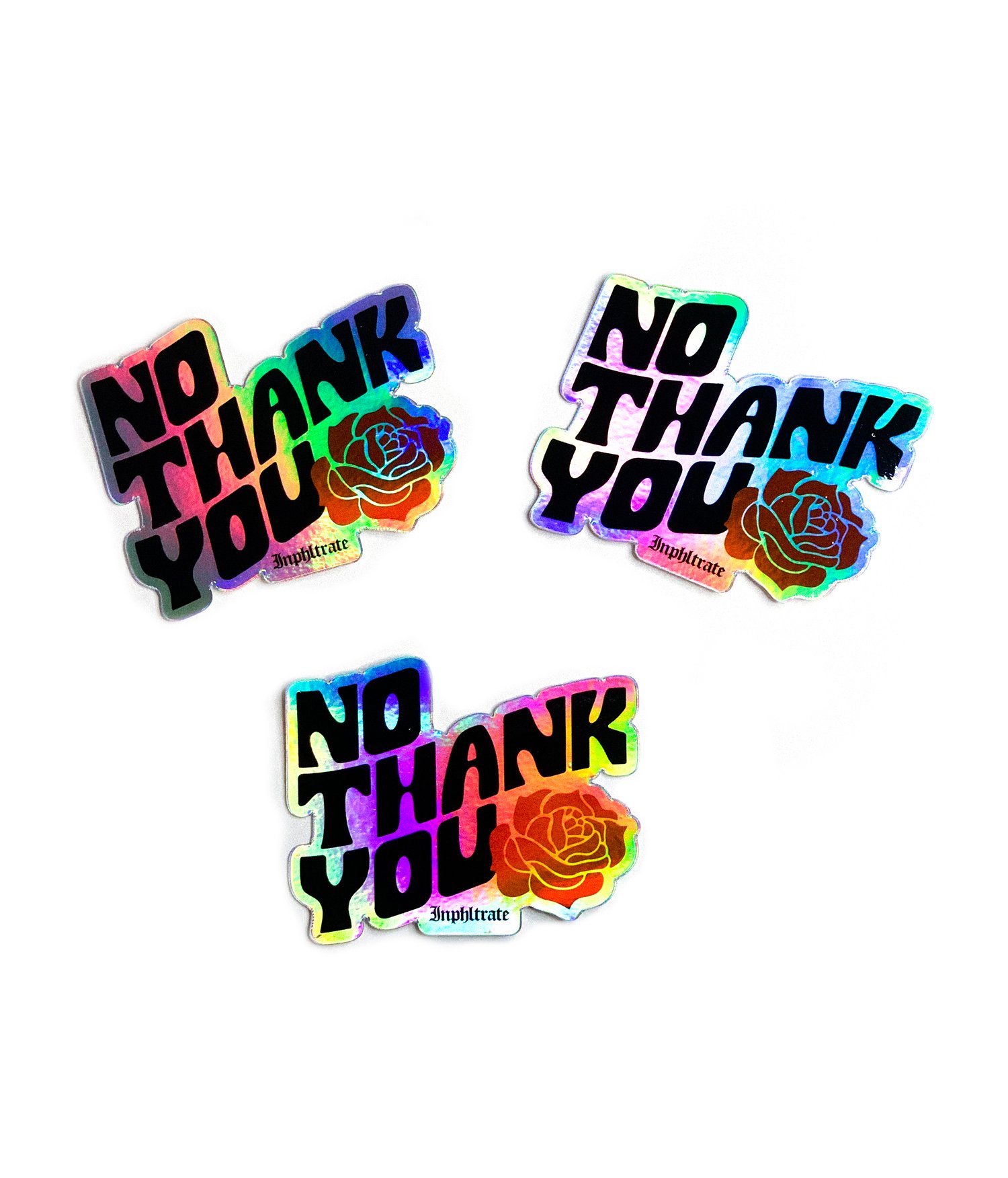 Image of No Thank You Holographic Sticker Pack