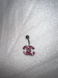 Pink Double C Belly Ring