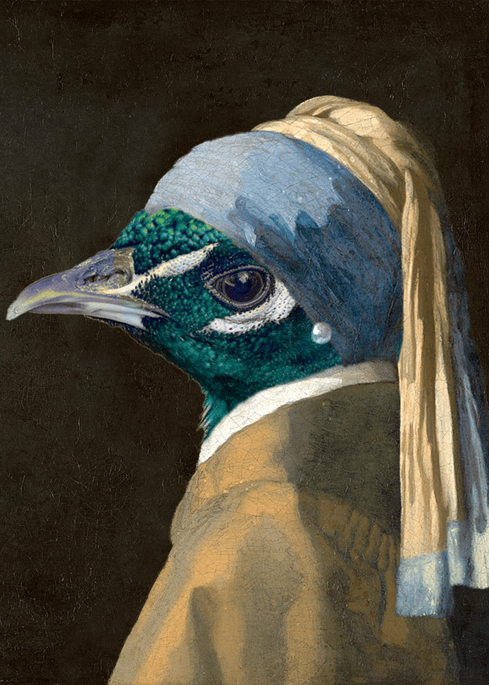 Image of Peacock with a Pearl Earring