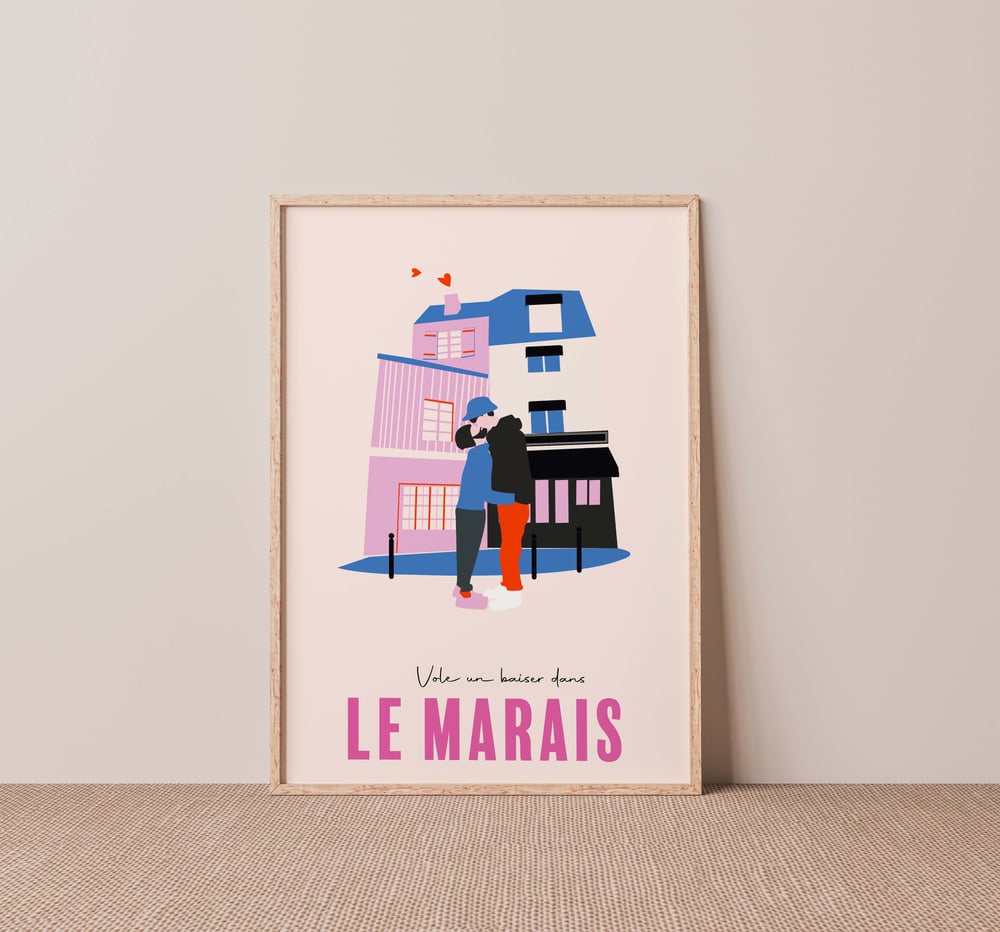 Image of Affiche Parisians Lovers