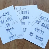 Image 1 of Signed TRAMPOLENE A5 lyric quotes