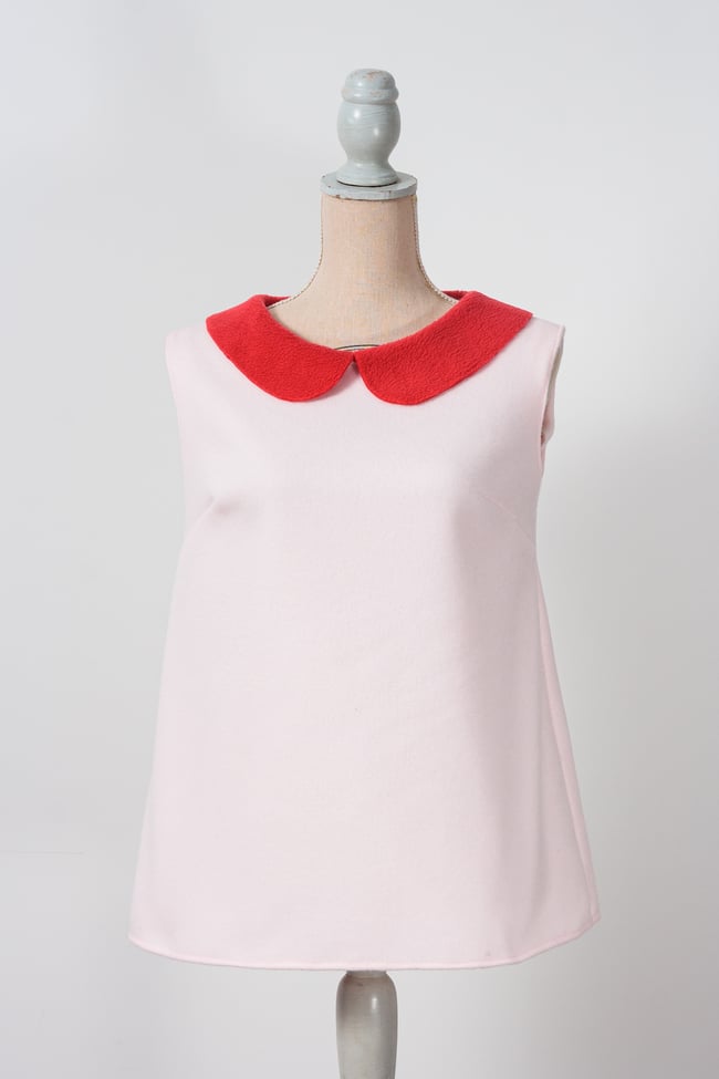 Ma polaire rose col claudine 