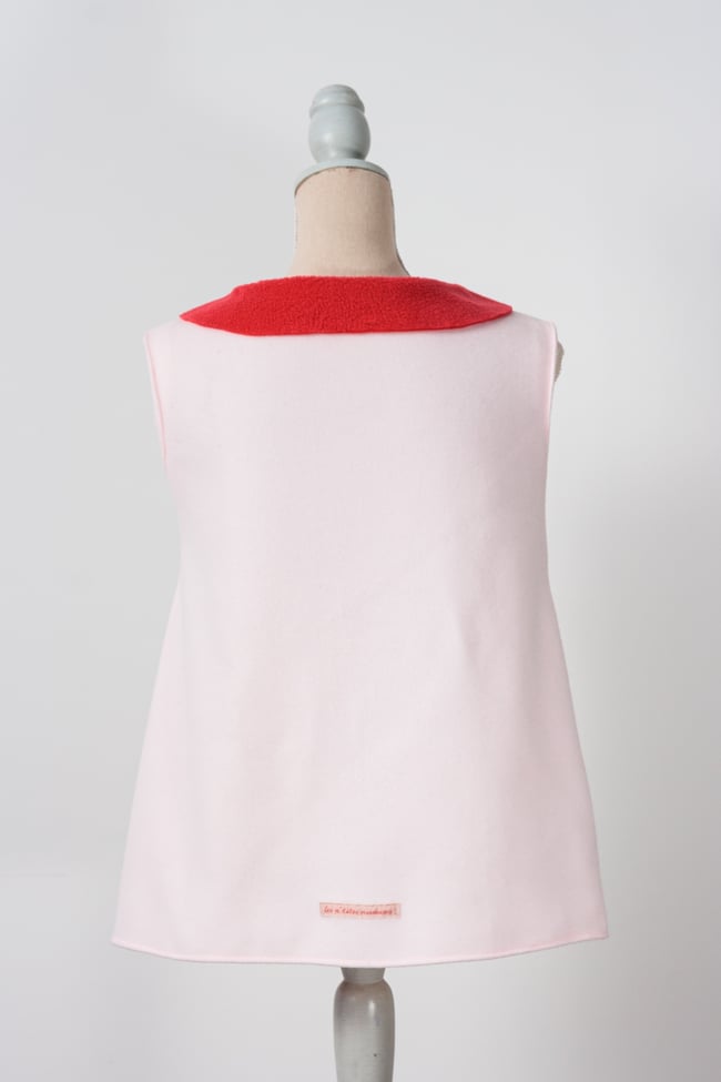 Ma polaire rose col claudine 