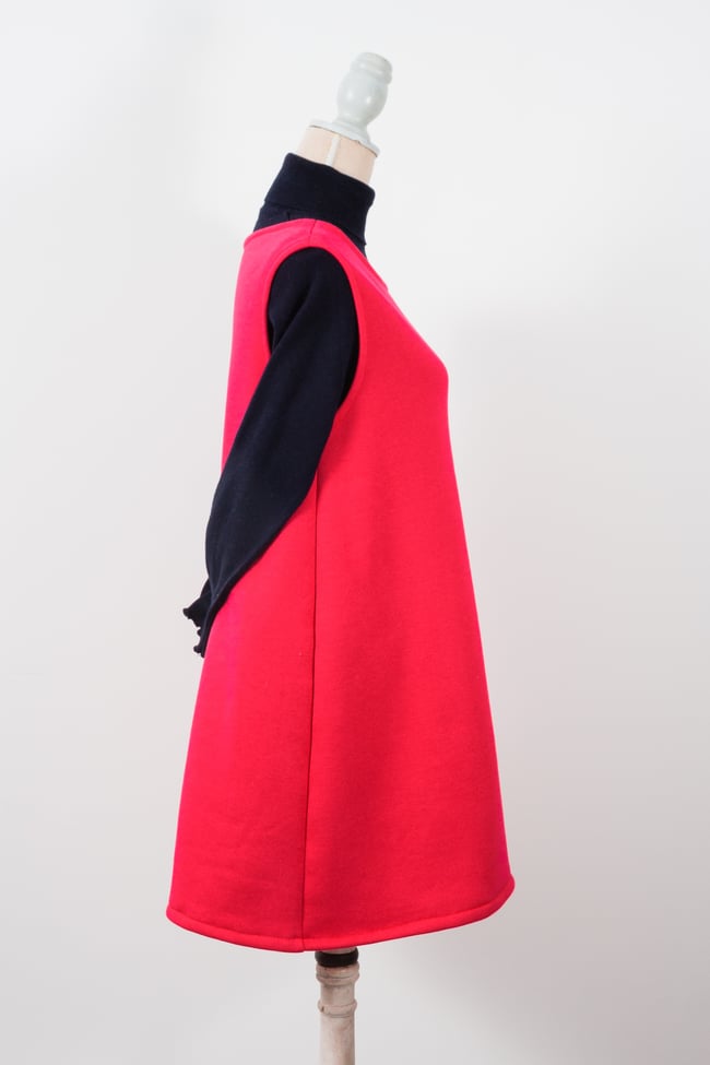 Robe sans manche molletonnée rouge