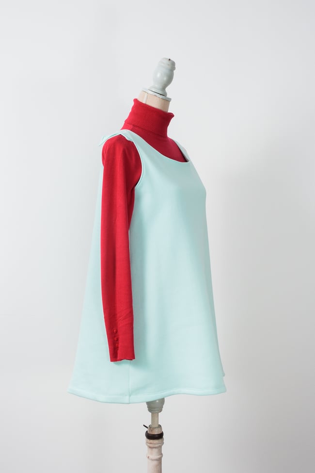 Robe sans manche sweat molletonné turquoise