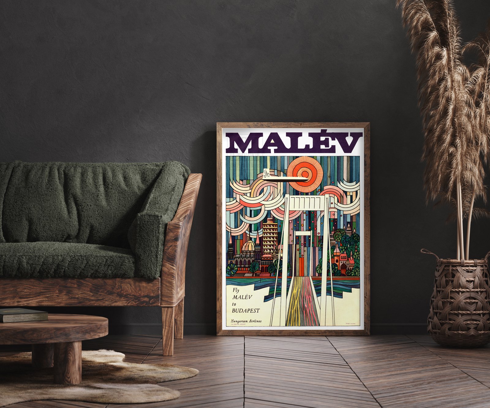 Fly Malev to Budapest | Máté András | 1966 | Vintage Travel Poster