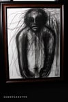 She Trusted Me, So I Killed Her 18 x 24" [Original Charcoal Drawing Framed]